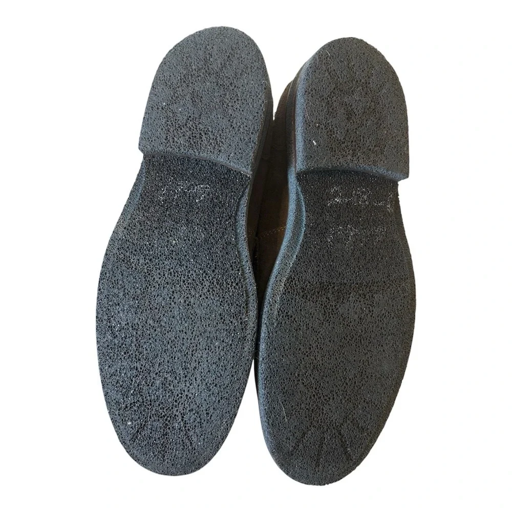 Donald J. Pliner Taupe Suede Penny Loafers